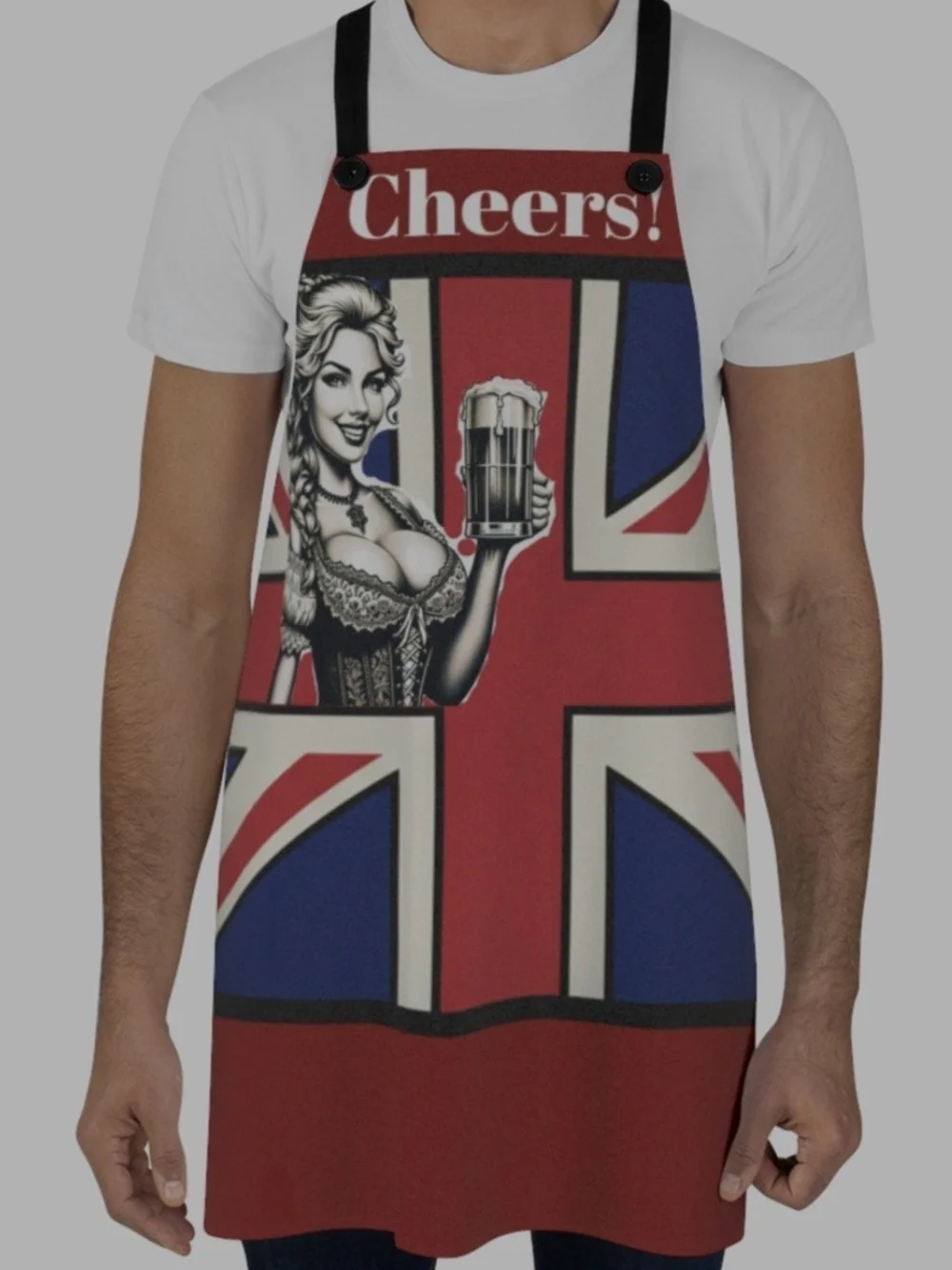 Cheers! A Cheeky Union Jack Brit Inspired  Apron